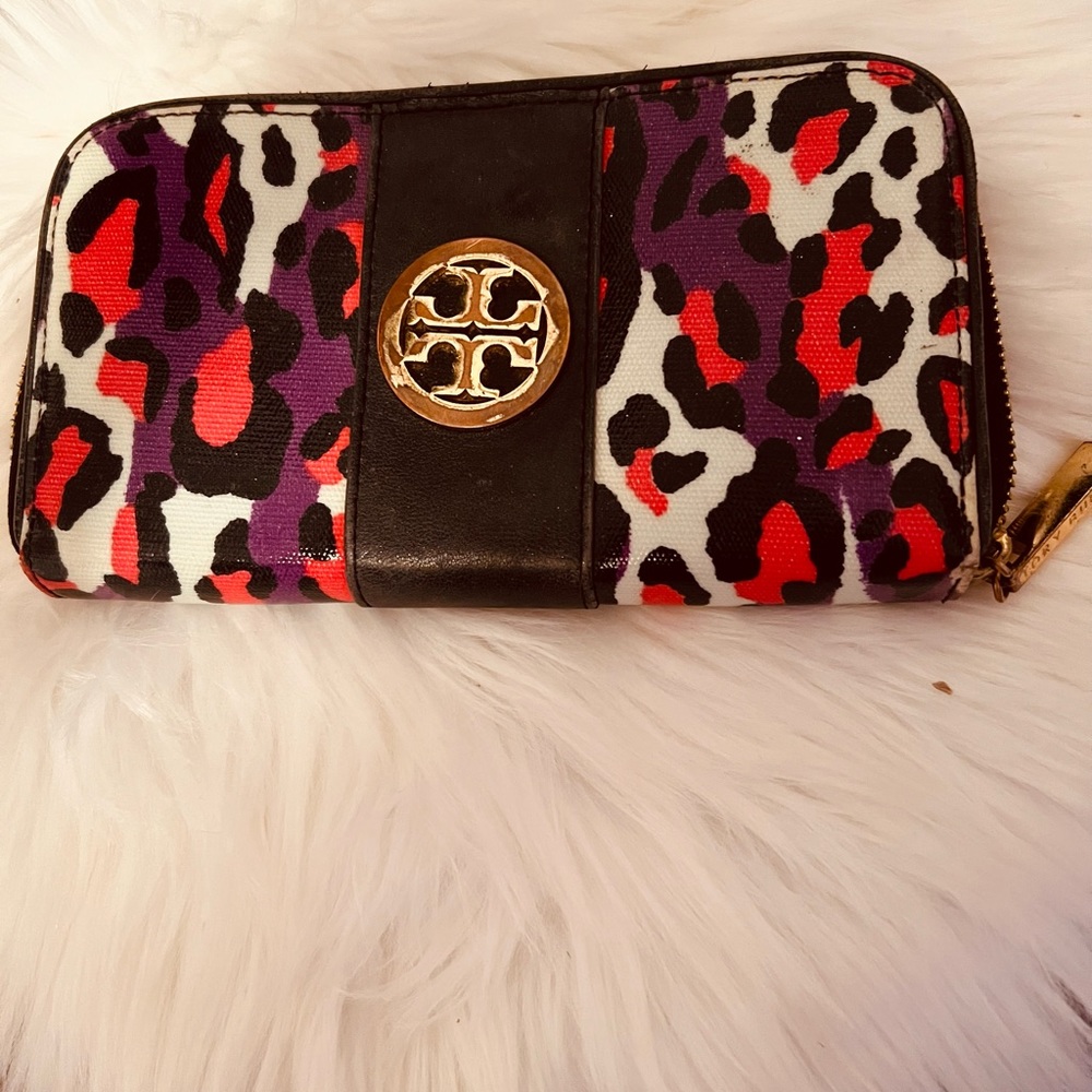 Tory Burch multicolor wristlet wallet 8X4 inch